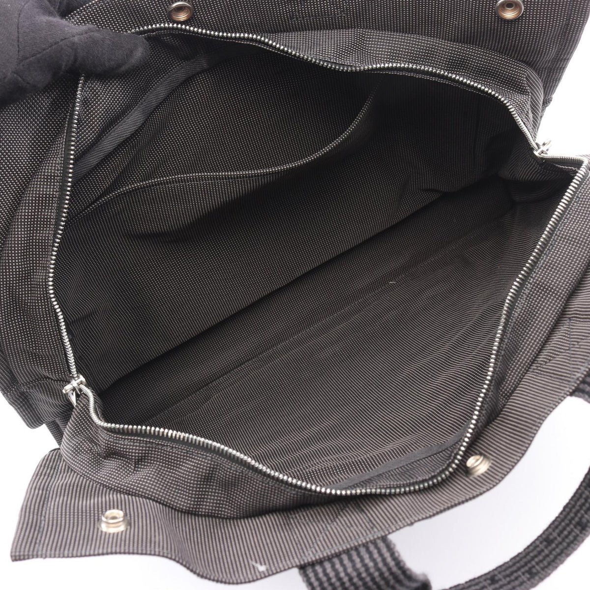 HERMES HerlineMM Tote Bag Gray canvas Nylon canvas 2107601152386