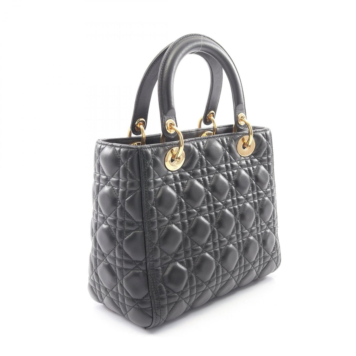 Dior LADY DIOR Christian Dior Cannage 2WAY Handbag Black leather 2101219861807
