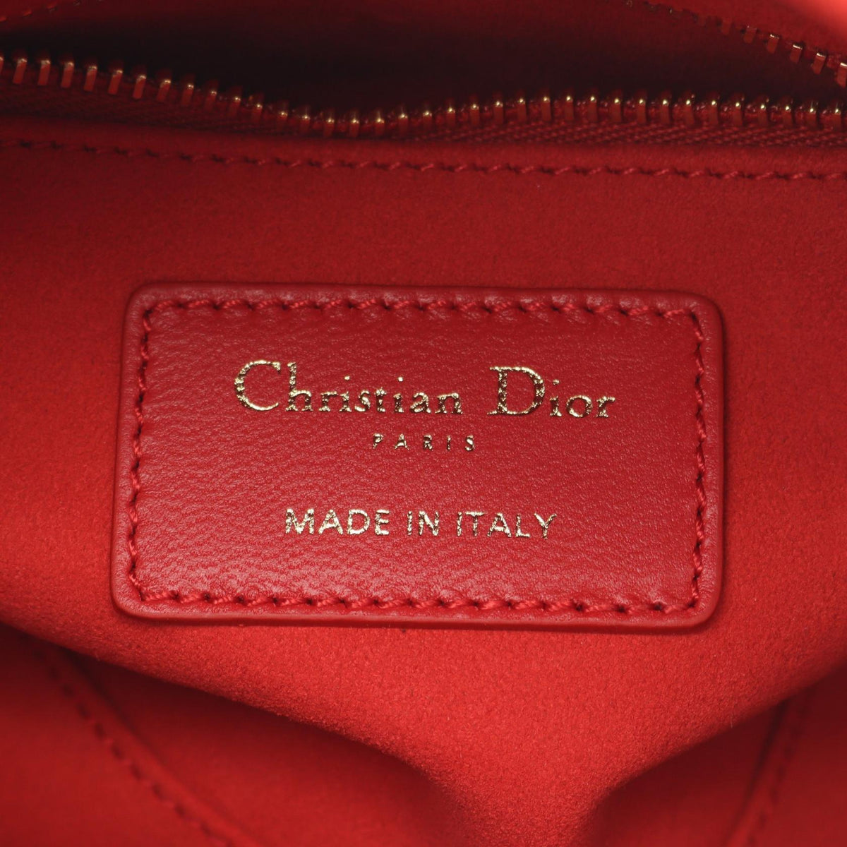 Dior Christian Dior Mini Heart Cannage for Women Handbag Red leather 2101219305172