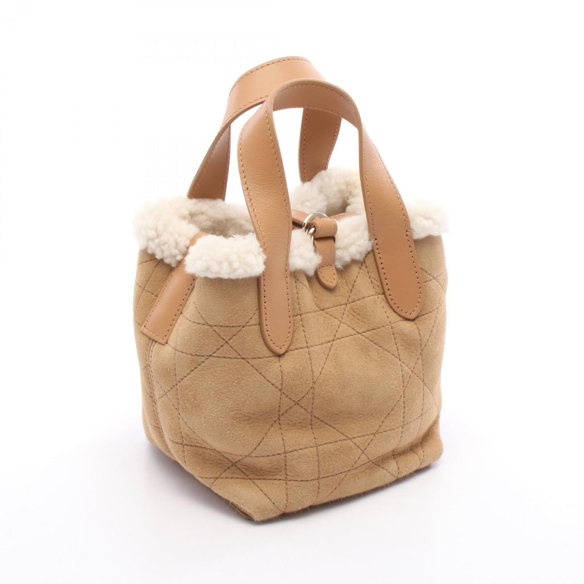 Dior DiorAlps Toujours Vertical Nano Macrocannage Handbag Brown/White Mouton leather S6100OMTU_M62E 2104102452434