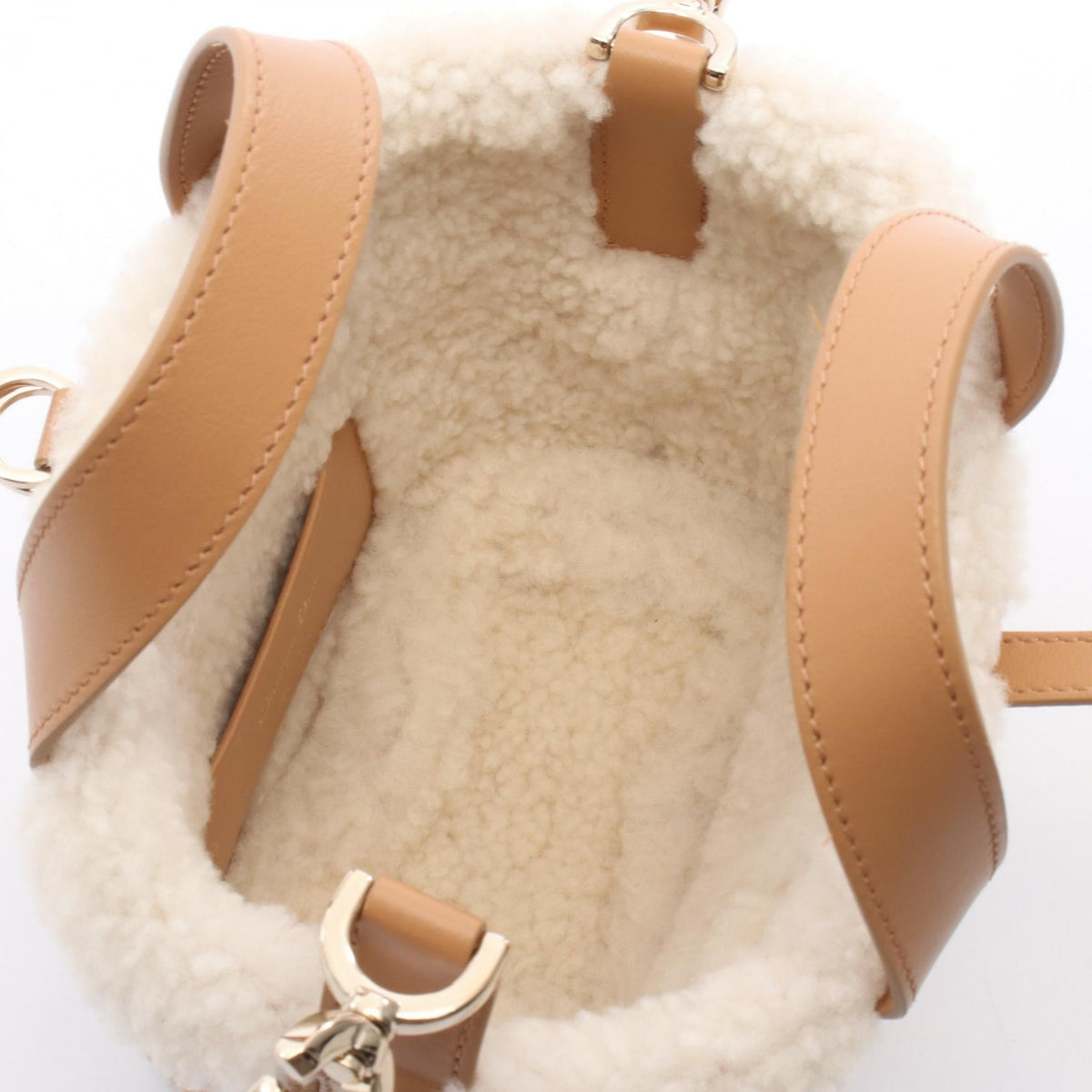 Dior DiorAlps Toujours Vertical Nano Macrocannage Handbag Brown/White Mouton leather S6100OMTU_M62E 2104102452434