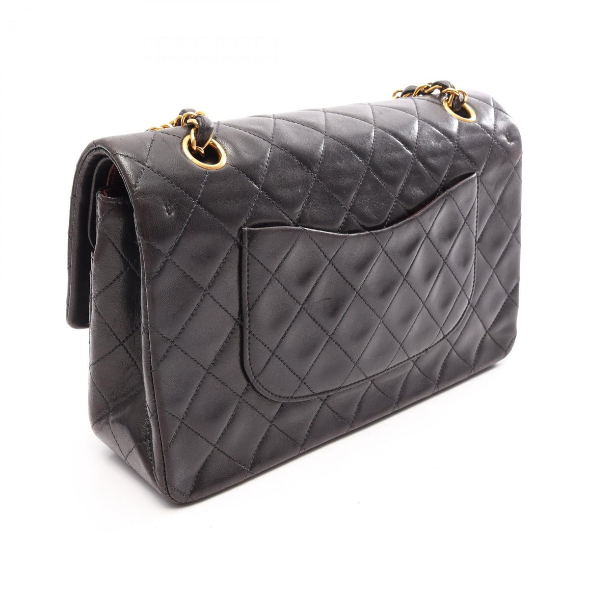 CHANEL Black Matelasse W flap Lambskin (sheep leather) 2101220204785