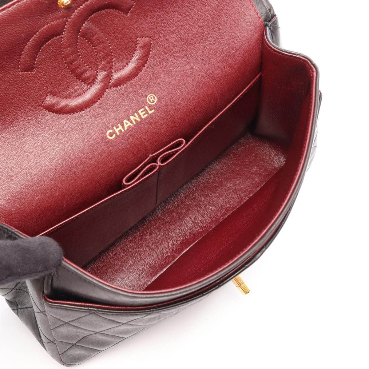 CHANEL Black Matelasse W flap Lambskin (sheep leather) 2101220204785