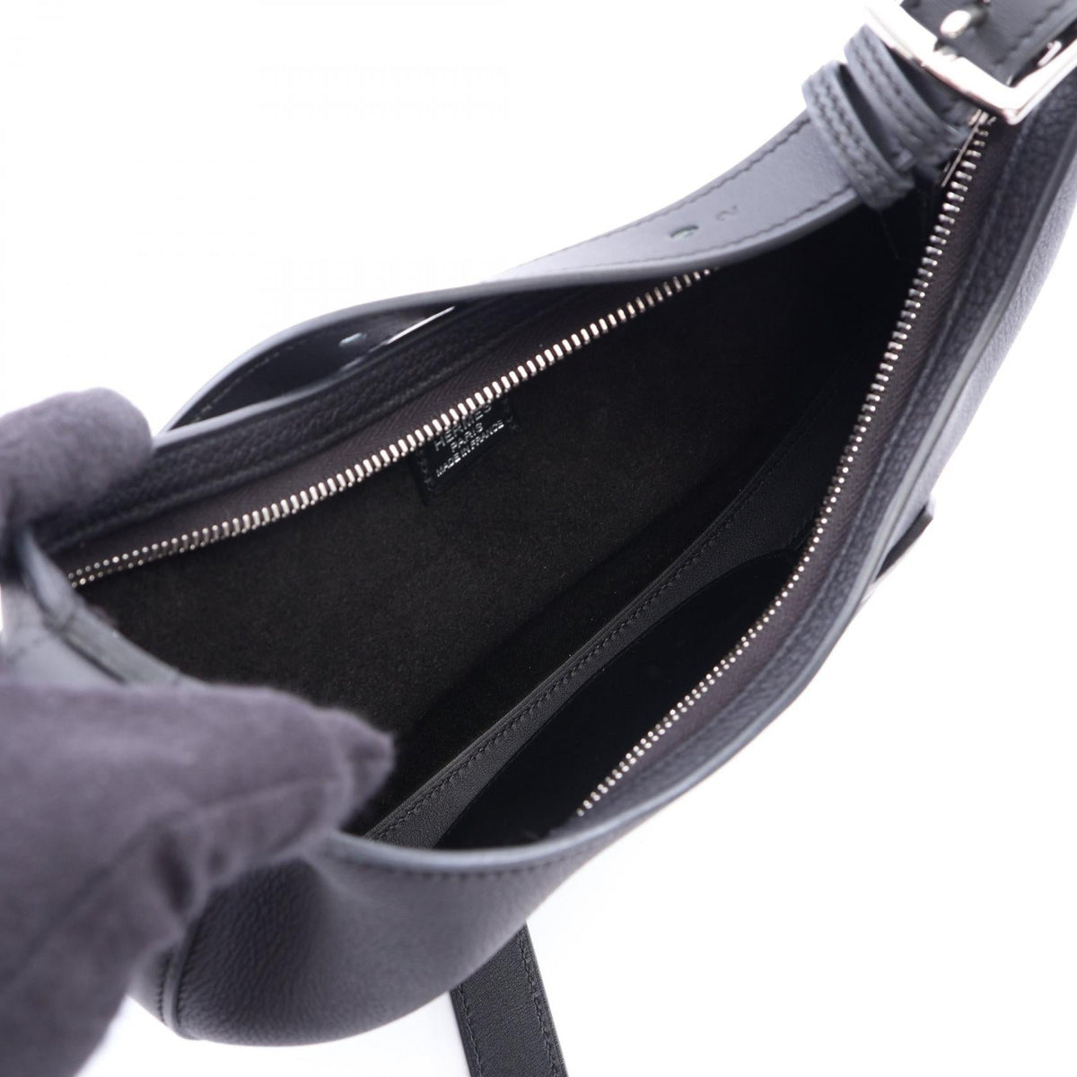 HERMES Petit Arson Shoulder Bag Black Togo leather leather Togo leather / Swift leather 2101220204860