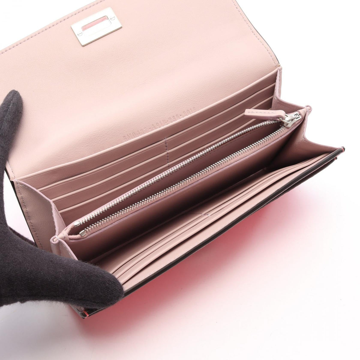 FENDI Peekaboo Selleria Bifoldpurse Pink leather 2101220206369