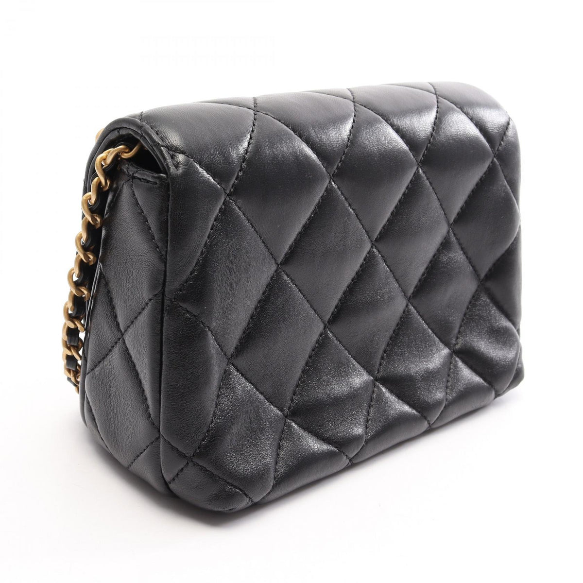 CHANEL Black Matelasse mini flap bag Lambskin (sheep leather) AS4986 2106800645460