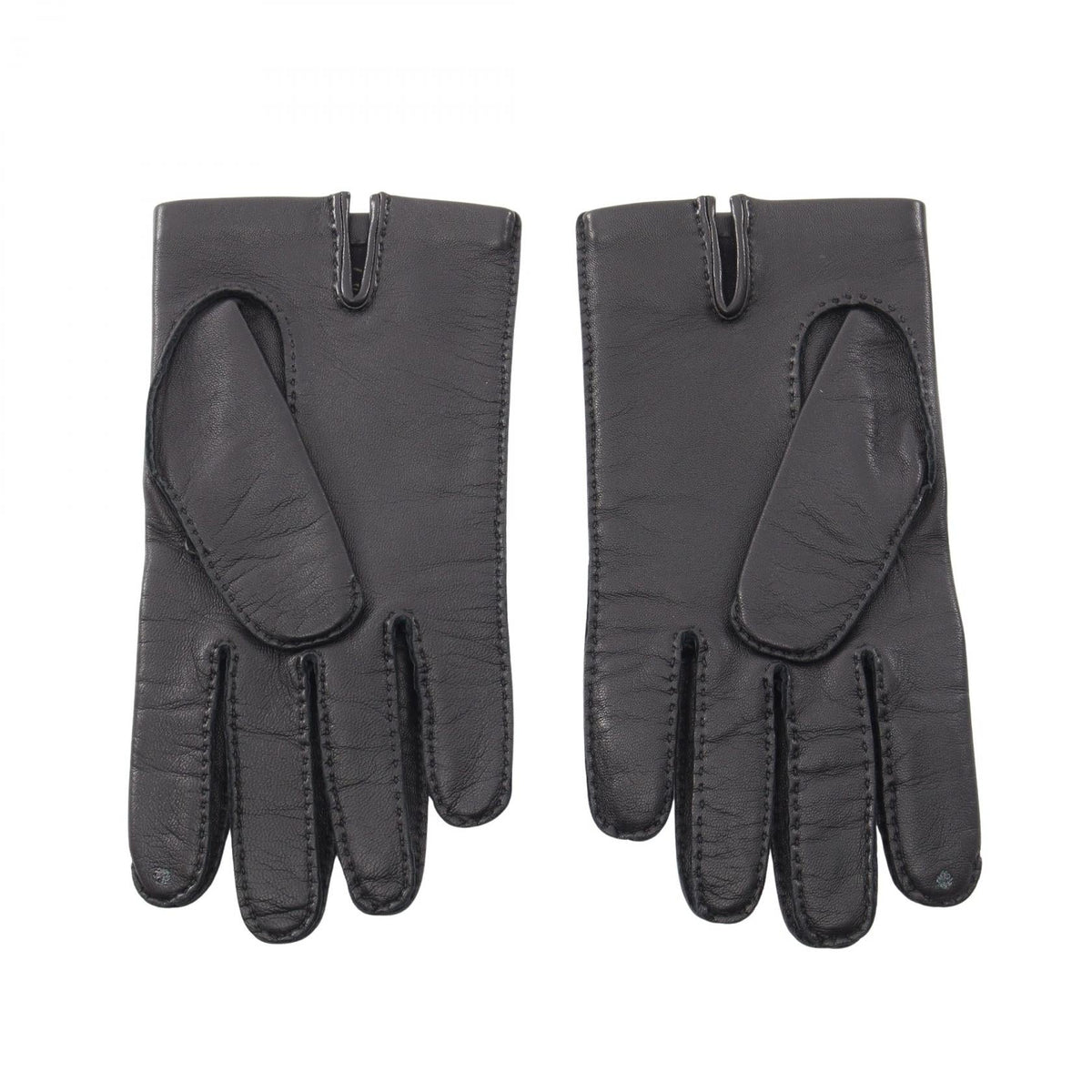 HERMES Crude cell gloves Black leather 2100301256446