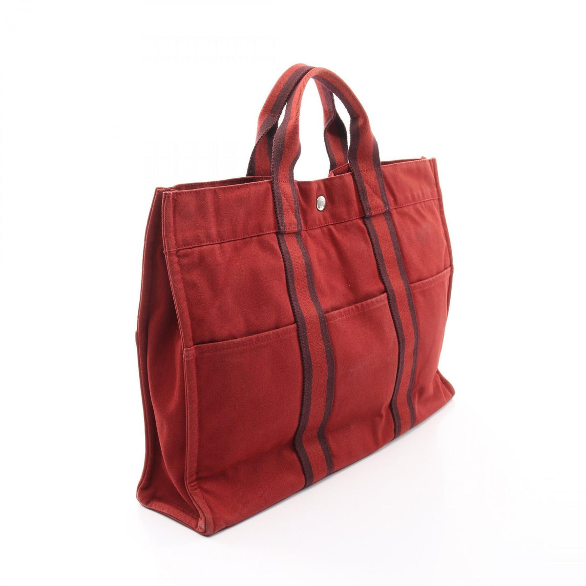 HERMES Fourre-toutMM Tote Bag Red canvas 2101220156138