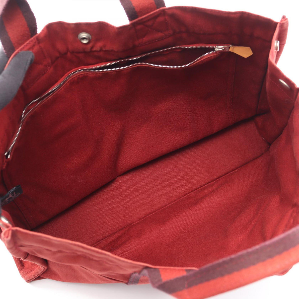 HERMES Fourre-toutMM Tote Bag Red canvas 2101220156138