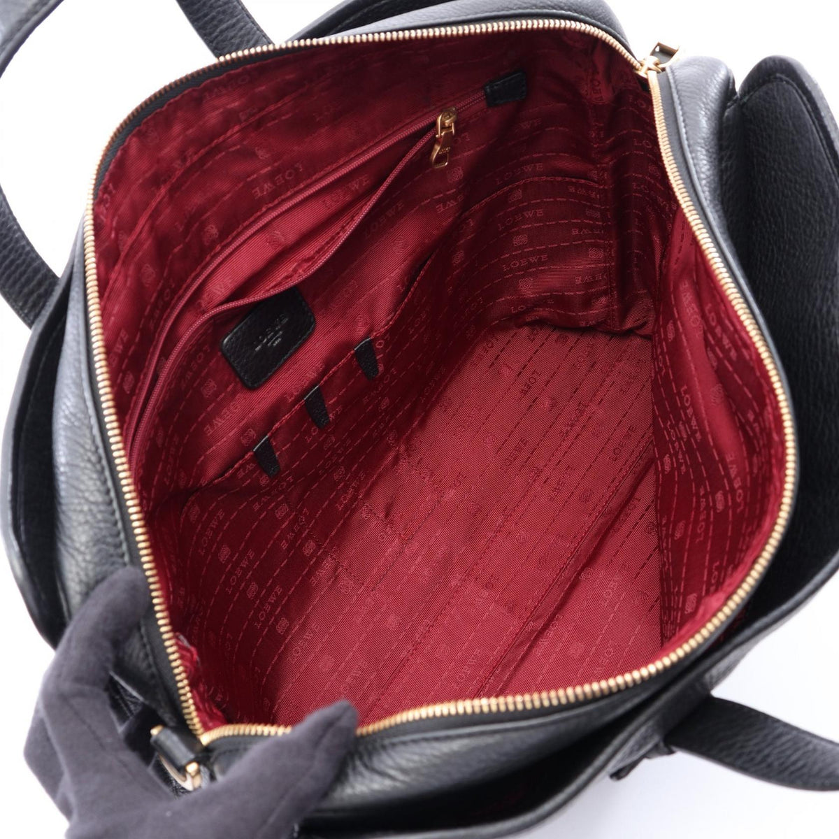 LOEWE Heritage 2WAY Briefcase Black leather 2101220157708