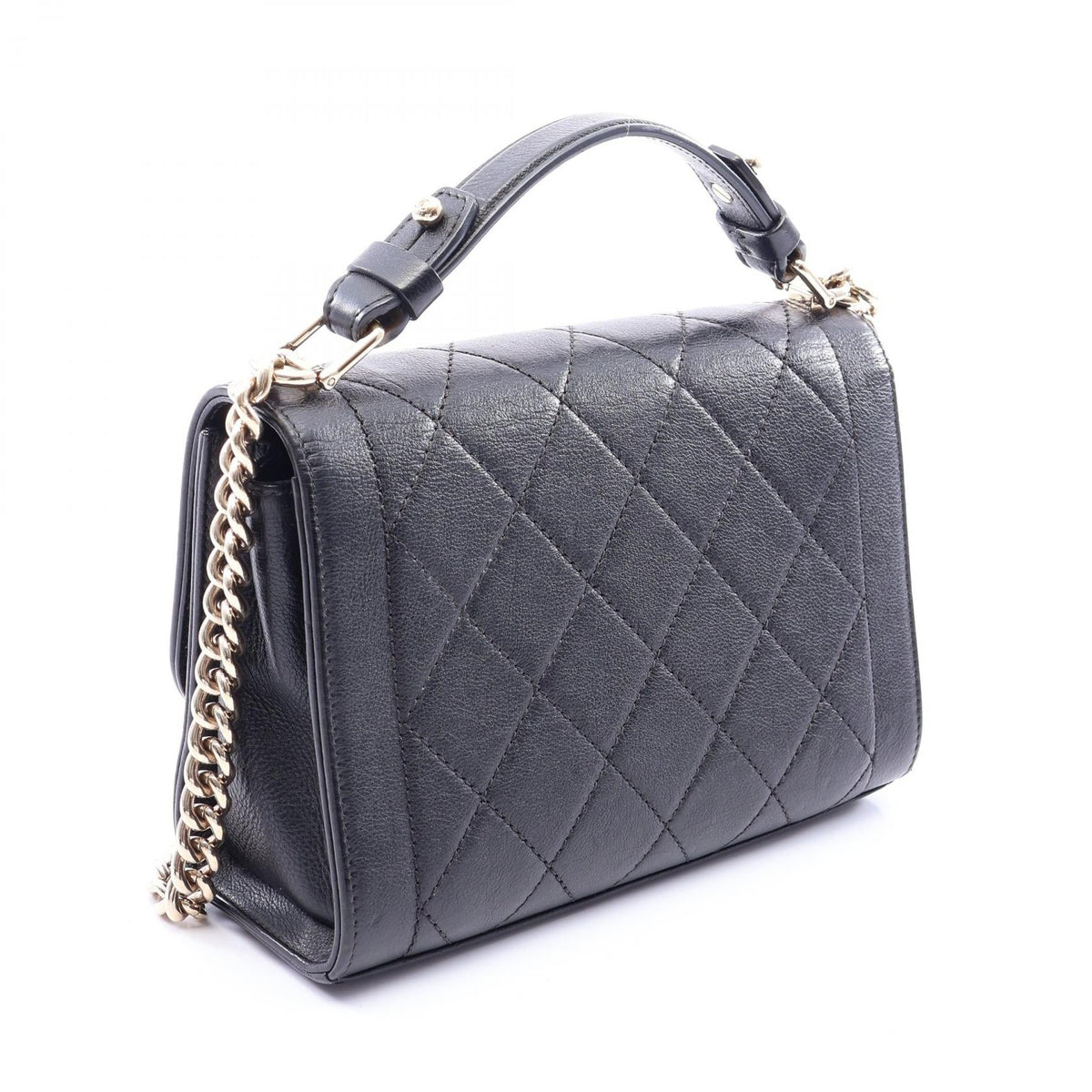 CHANEL Black Matelasse Quick Label 2WAY Grained Calfskin leather 2101219982519