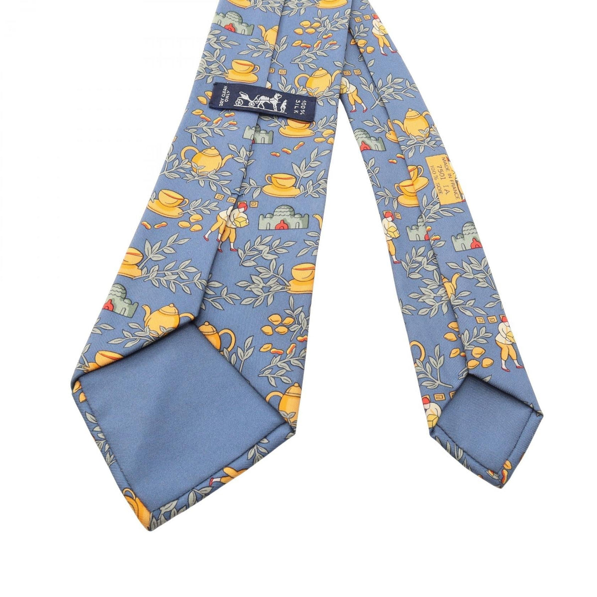 HERMES Overall handle tie Blue/Multicolor silk silk 2118300094648