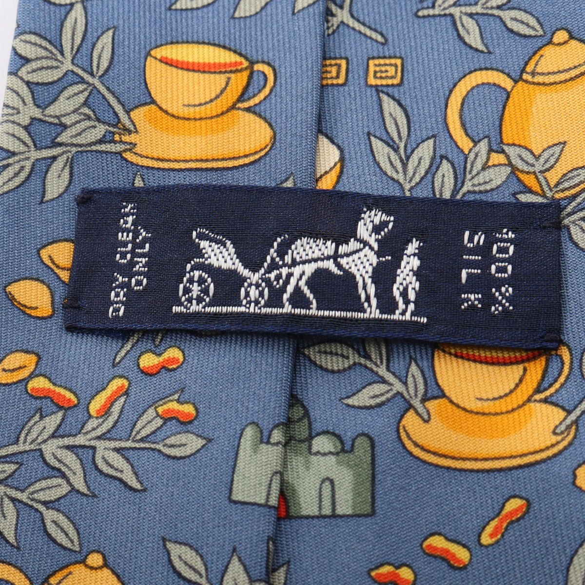 HERMES Overall handle tie Blue/Multicolor silk silk 2118300094648
