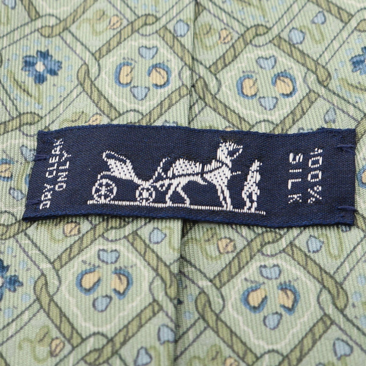 HERMES Overall handle tie Green/Multicolor silk silk 2118300094587