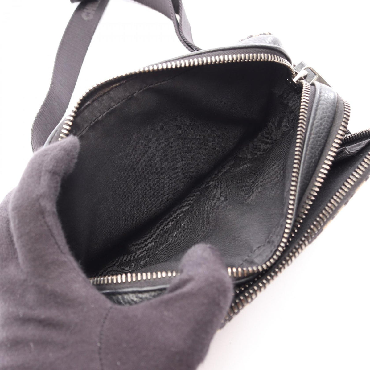 Dior Strap Zip Pouch Oblique Shoulder Bag Beige/Navy canvas�leather 2101220139537