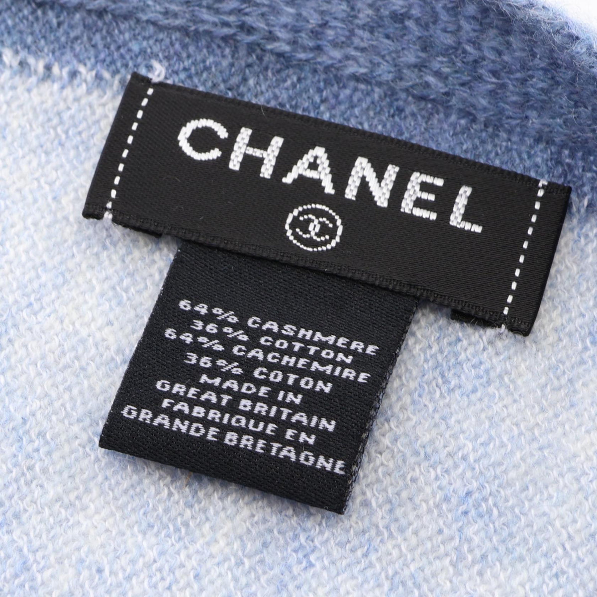 CHANEL Blue COCO Mark cotton cashmere 2120100037701