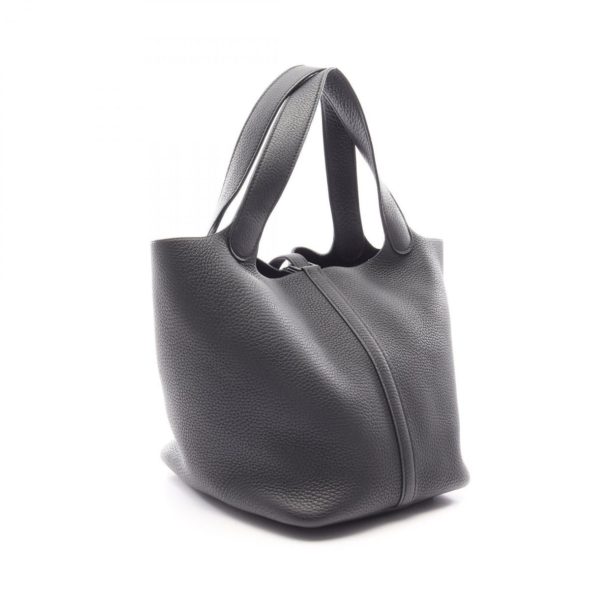 HERMES Picotin Lock MM Monochrome Black Hardware Handbag Black Taurillon Clemence Other Taurillon Clemence 2101220130138