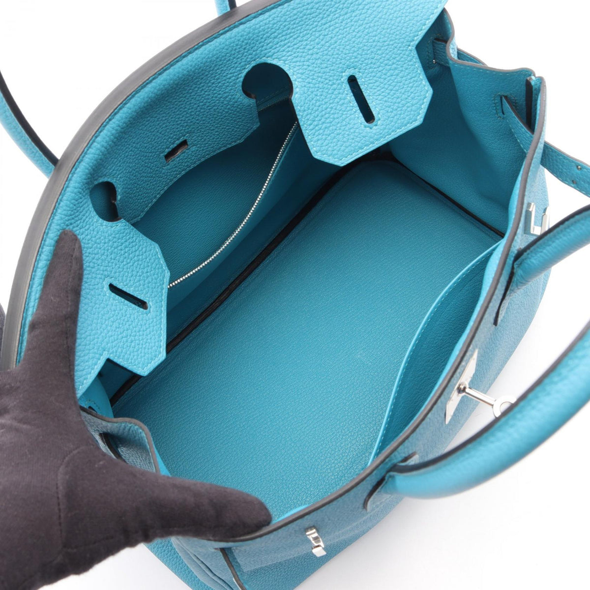 HERMES Birkin 30 Turquoise Handbag Blue Togo leather Other Togo leather 2101220116422