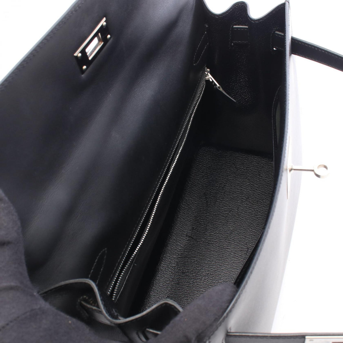 HERMES Kelly 32 outer stitch 2WAY Handbag Black Chamonix leather Other Chamonix leather 2101220205089