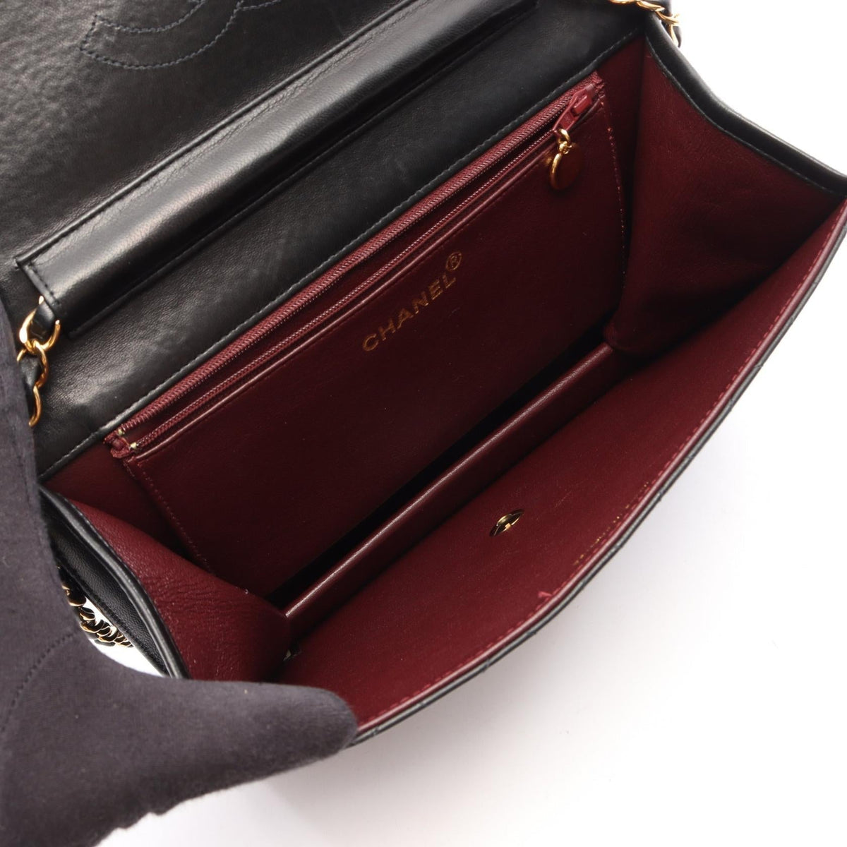 CHANEL Black Matelasse Push Lock Lambskin (sheep leather) 2101220203917