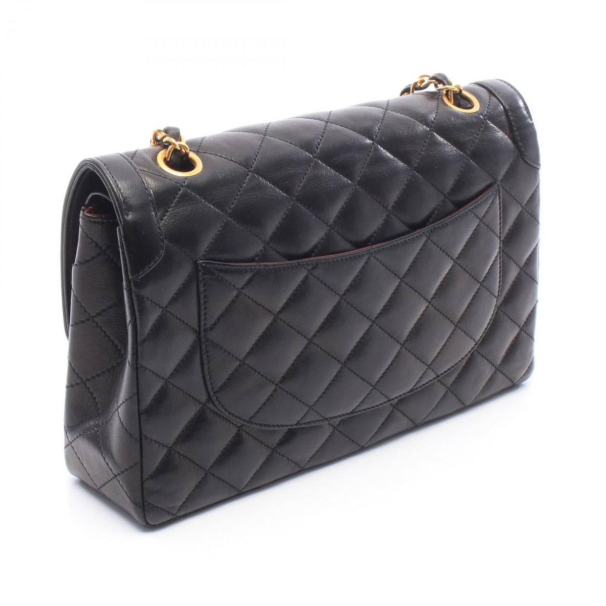 CHANEL Black Matelasse Paris limited W flap Lambskin (sheep leather) 2101220203603