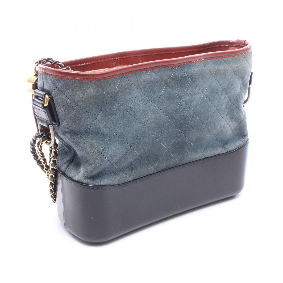 CHANEL Blue/Black/Bordeaux Gabrielle de Chanel Large Hobo Bag with Combination Hardware Suede leather 2104102543040