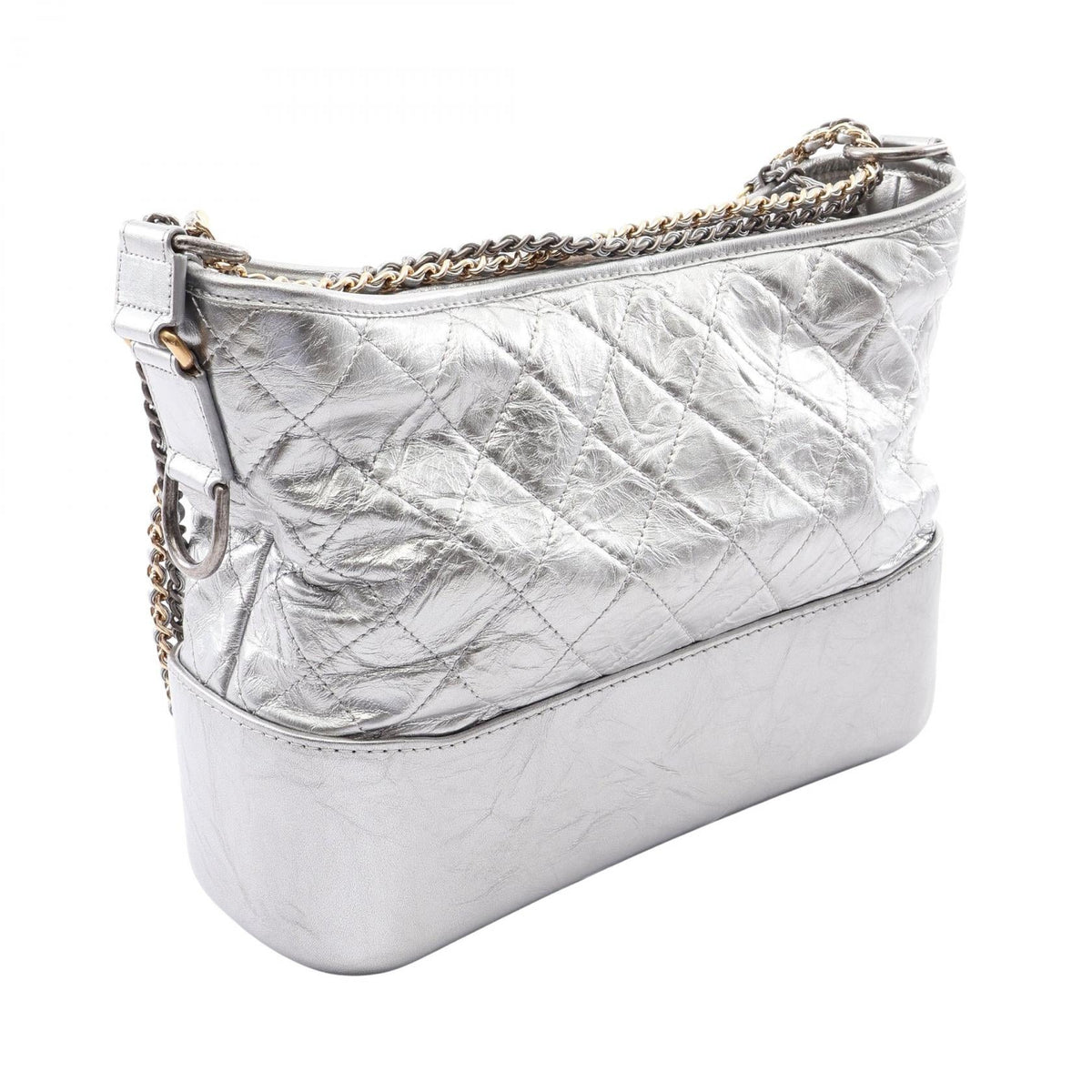 CHANEL Silver Gabriel de Chanel large Hobo leather A93824 2101220189273