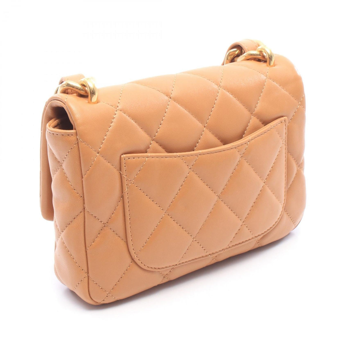 CHANEL Brown Matelasse small flap bag leather AS3214 2101220187880