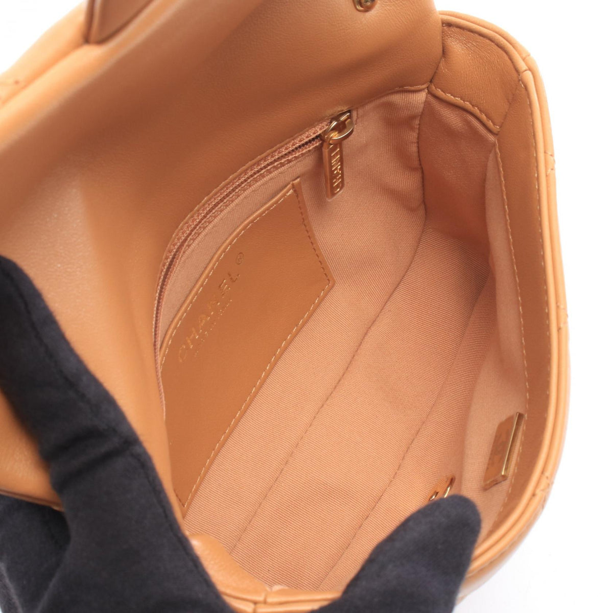 CHANEL Brown Matelasse small flap bag leather AS3214 2101220187880