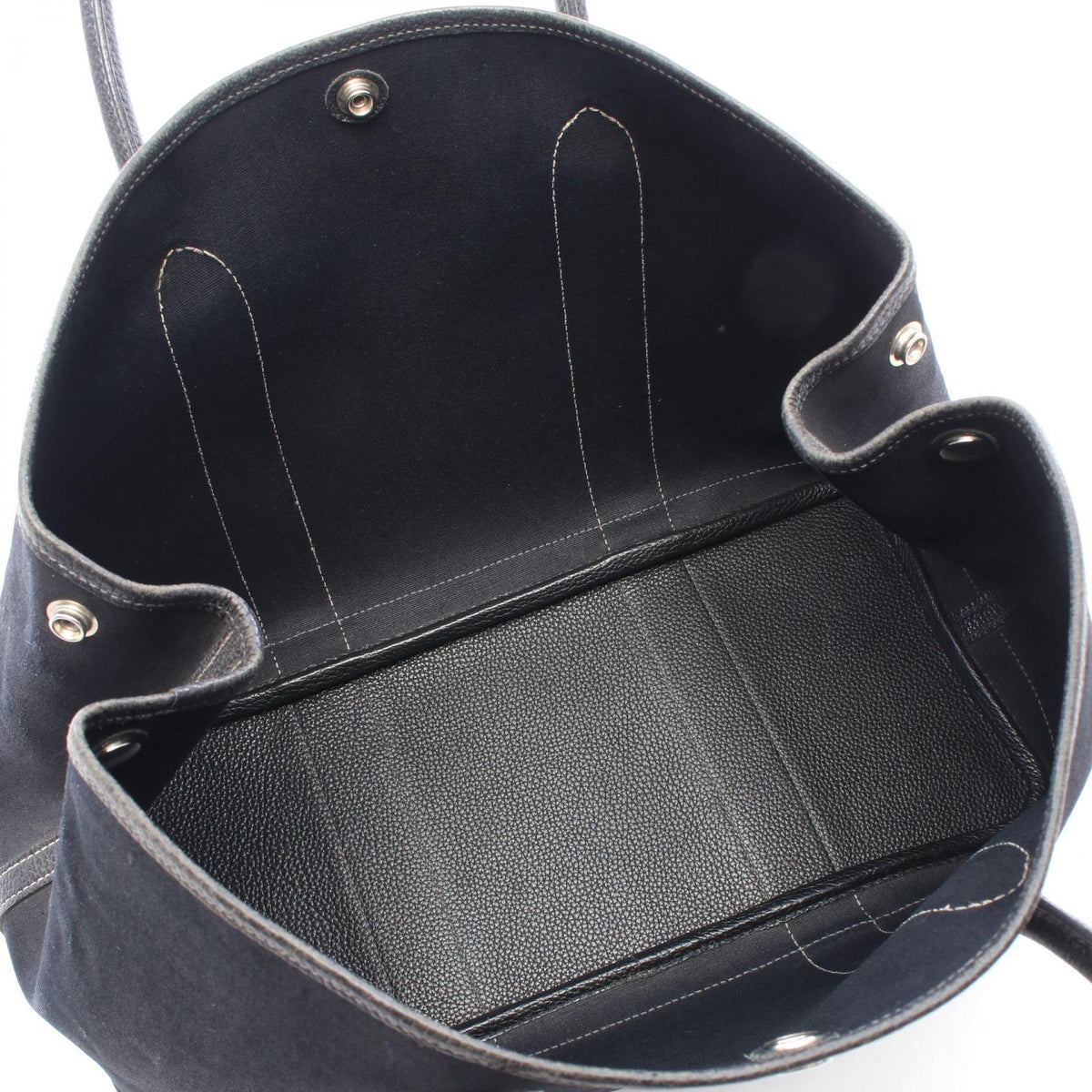 HERMES Garden party PM Tote Bag Black Toile officier leather Toile officier 2101220184483