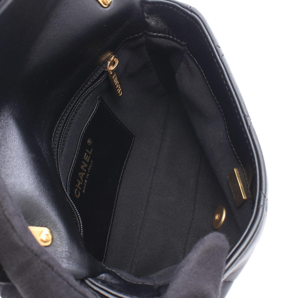 CHANEL Black Matelasse small flap bag leather AS3214 2101220177423