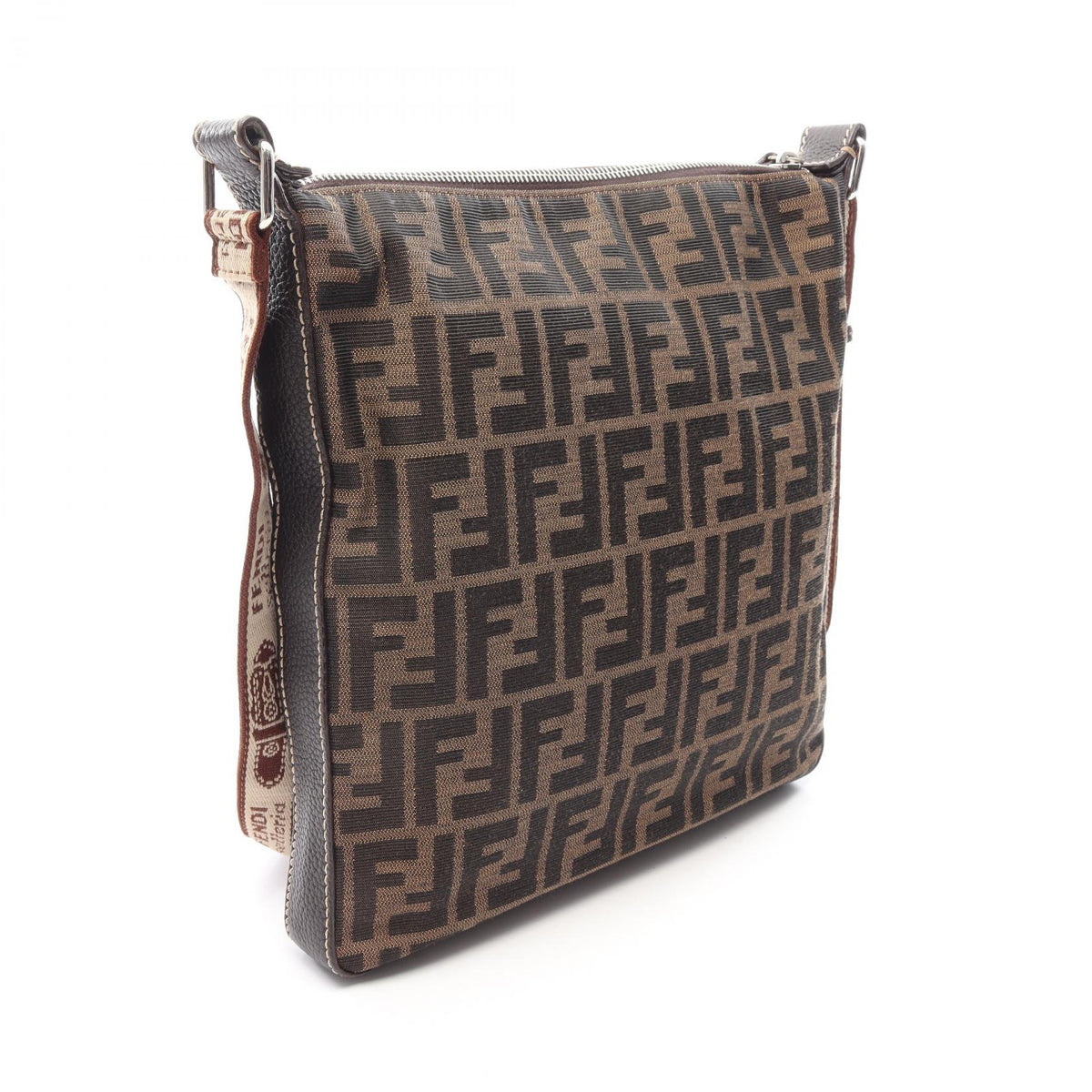 FENDI Selleria Zucca Shoulder Bag Brown canvas leather 8BT109 2101220211721