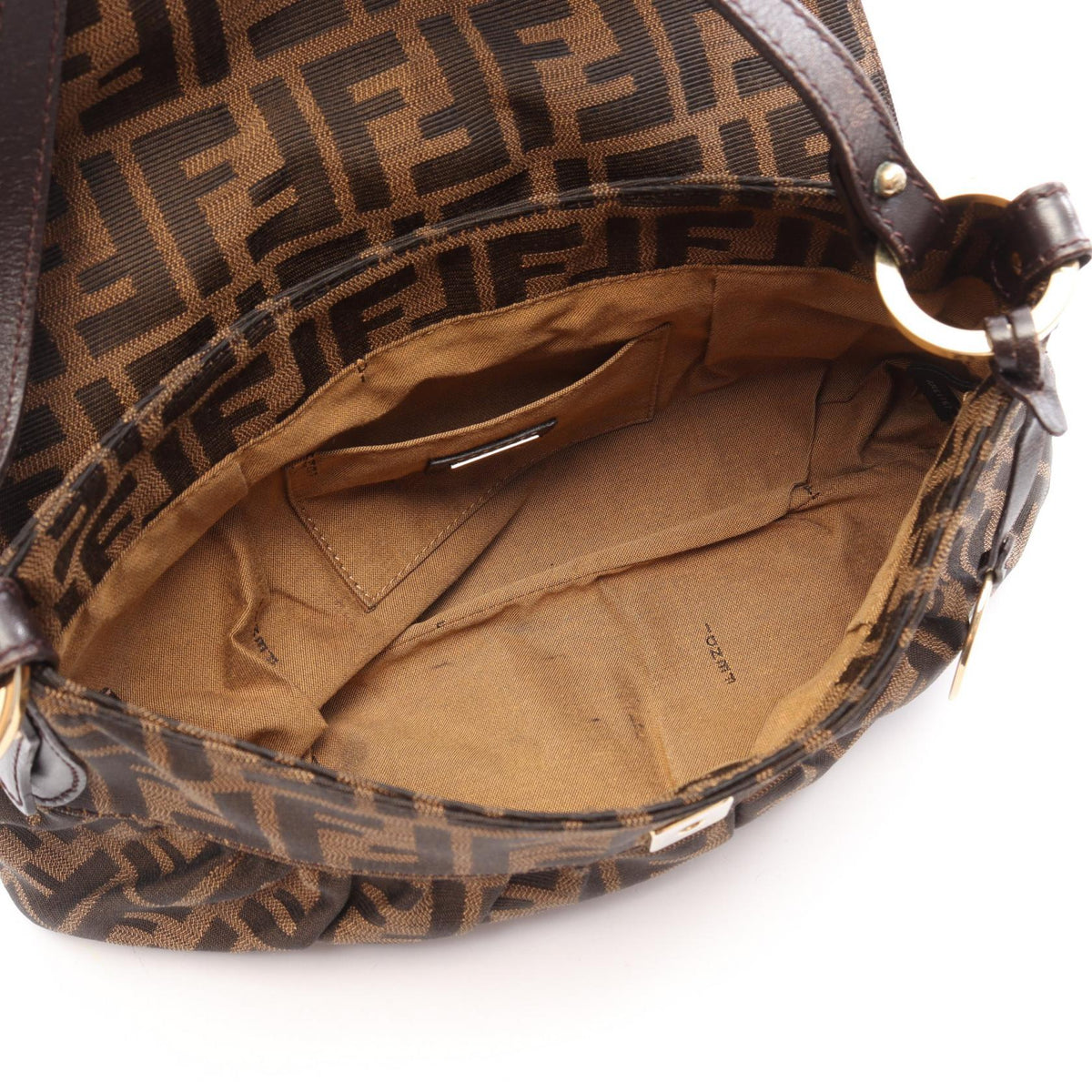 FENDI Zucca Shoulder Bag Brown canvas leather 8BR445 2101220211714