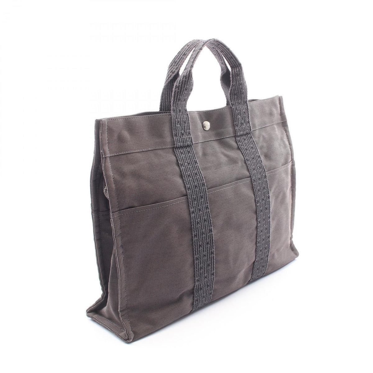 HERMES HerlineMM Tote Bag Gray Other Nylon canvas 2101220207410