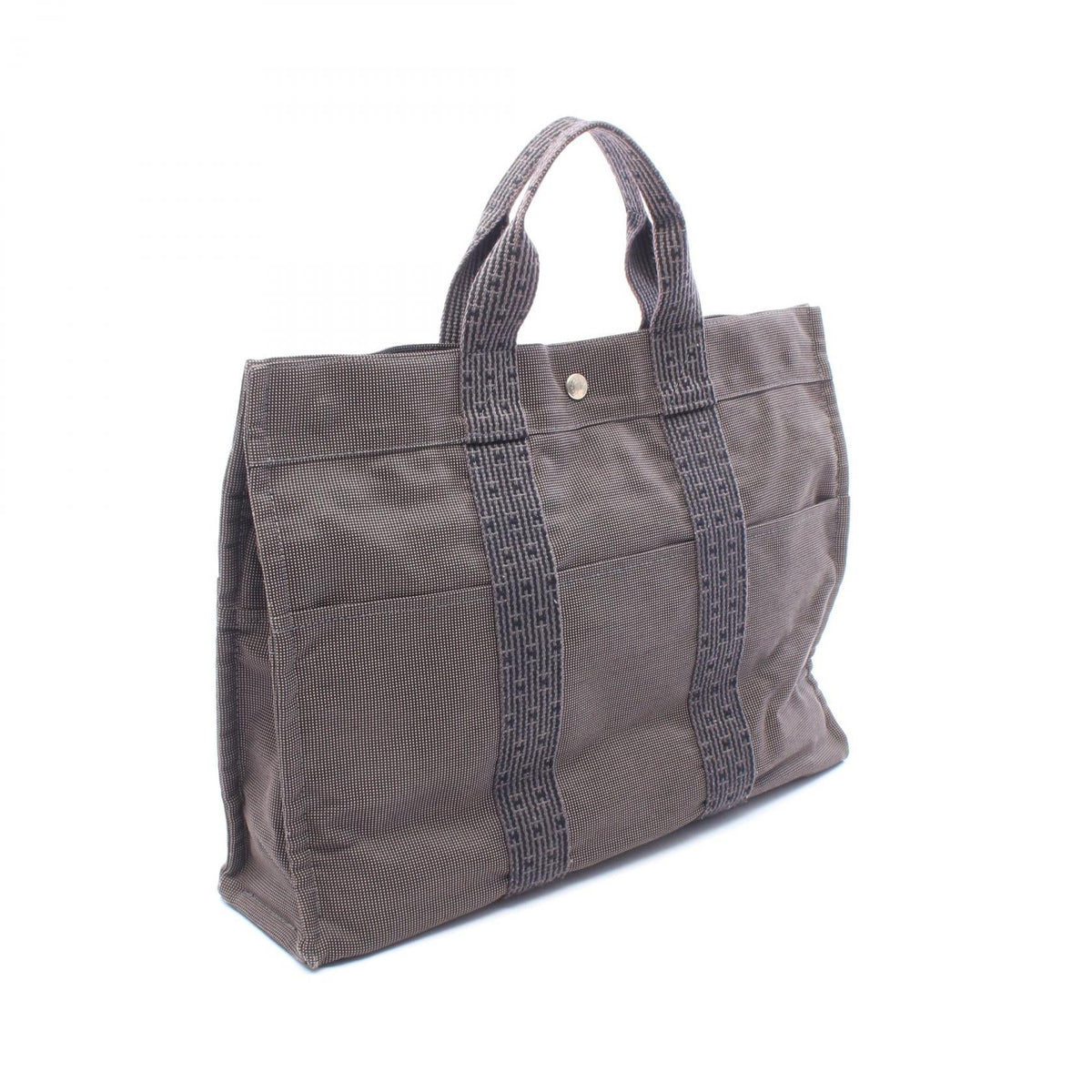 HERMES HerlineMM Tote Bag Gray canvas 2101220206451