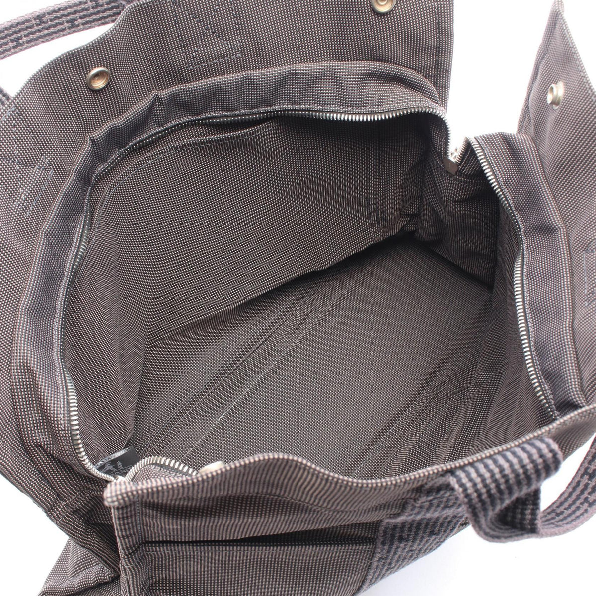 HERMES HerlineMM Tote Bag Gray canvas 2101220206451