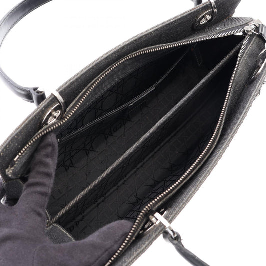 Dior cannage studs Handbag Black denim�leather 2101220150815