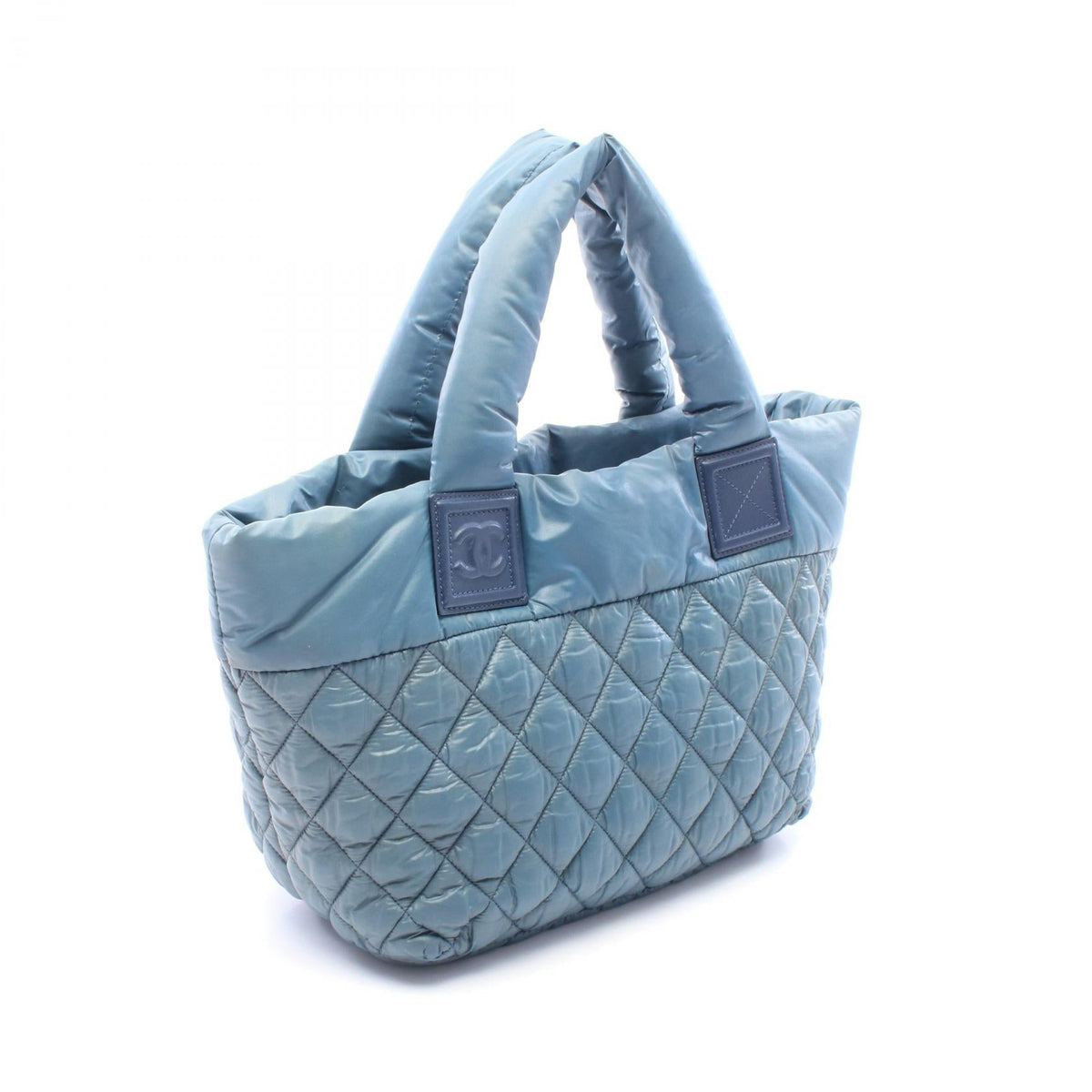 CHANEL Green/Navy Cocoko Koon Small Nylon leather A48610 2107601180952