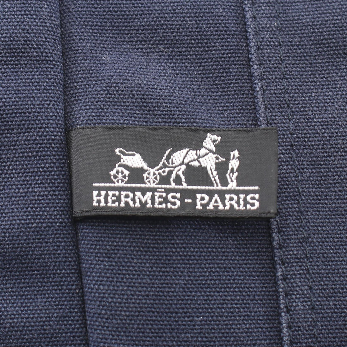 HERMES Fourre-toutMM Tote Bag Navy/Brown canvas 2101220156220