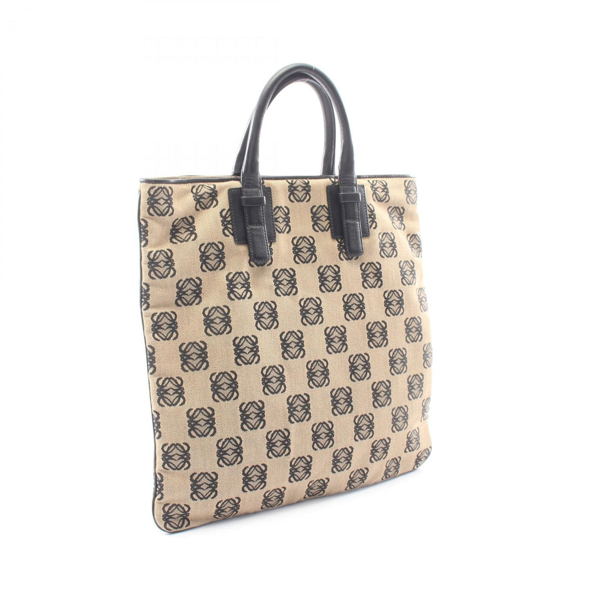 LOEWE anagram Tote Bag Beige/Black canvas leather 2101220157883