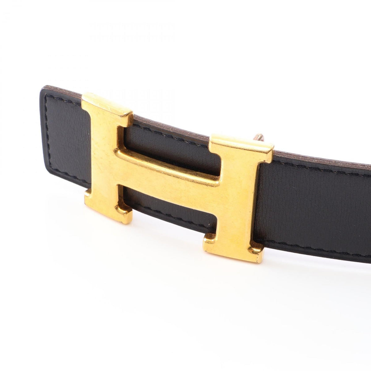 HERMES Constance H belt reversible belt Black/Brown leather 2120900139247