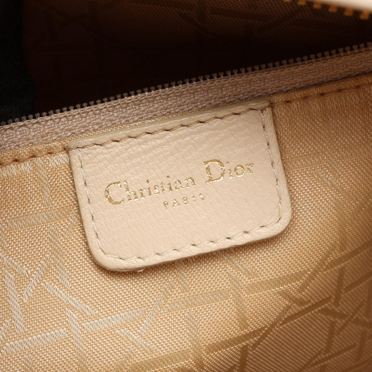 Dior Lady Christian Dior Large Cannage 2WAY Handbag Beige leather 2101220063085