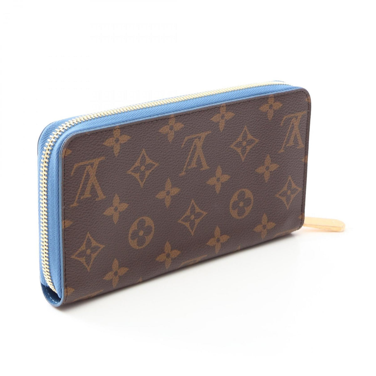 LOUIS VUITTON Zippy Wallet Monogram Blue Jean Brown Around long wallet M63894 2101220065256