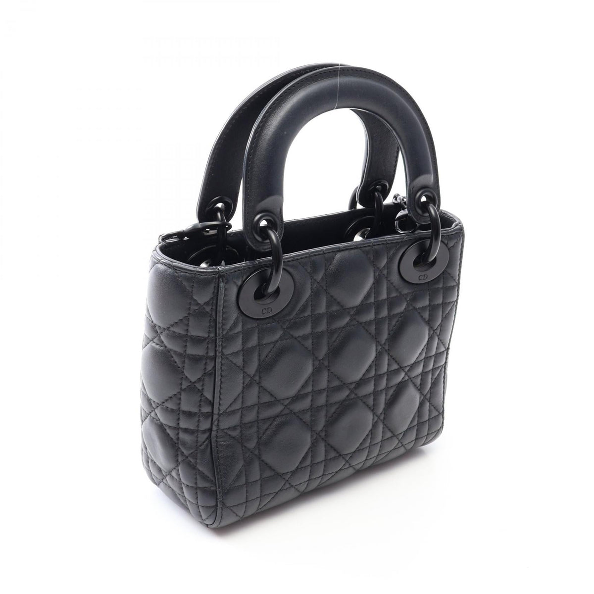 Dior Lady Christian Dior Mini Cannage 2WAY Handbag Black leather 2101220158590