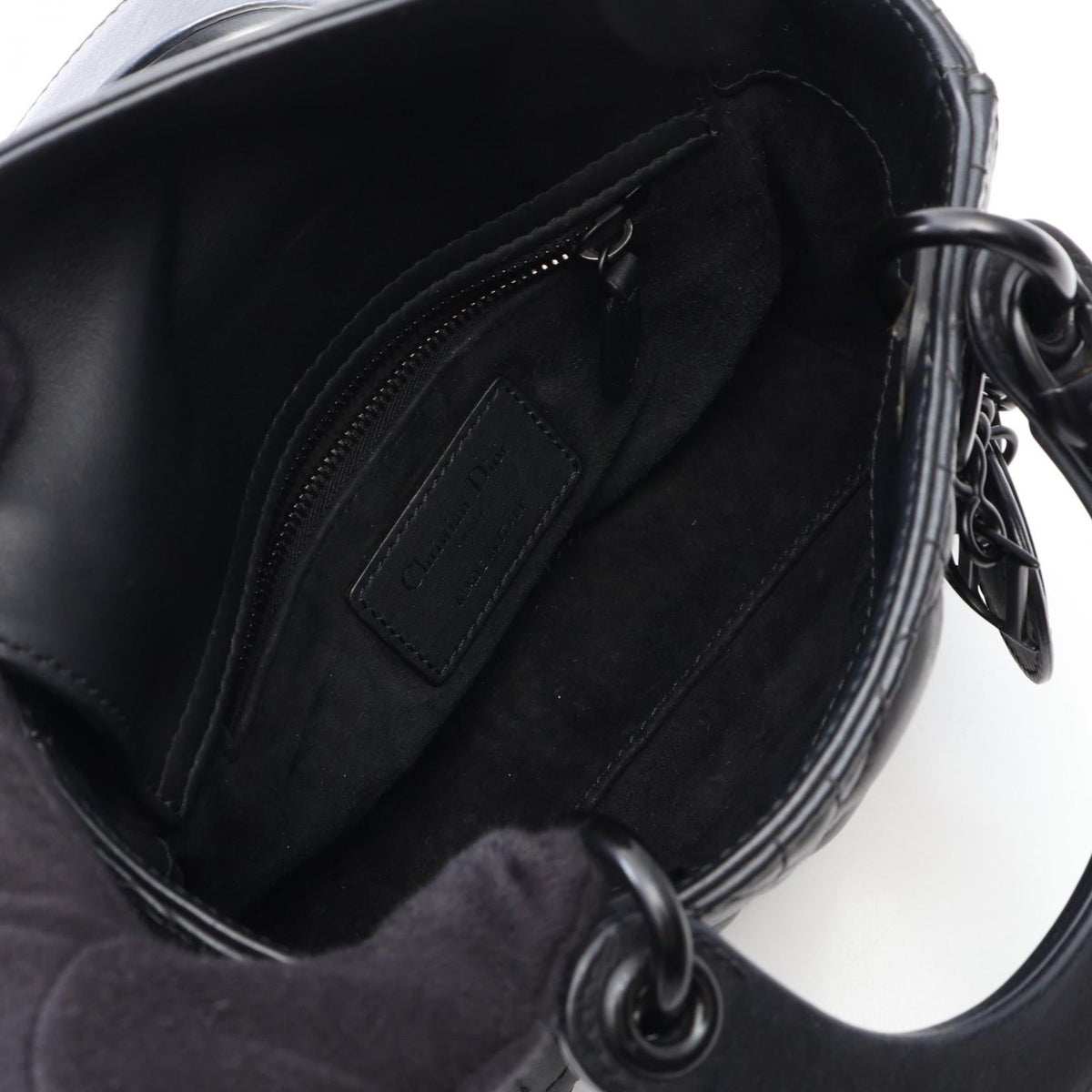 Dior Lady Christian Dior Mini Cannage 2WAY Handbag Black leather 2101220158590
