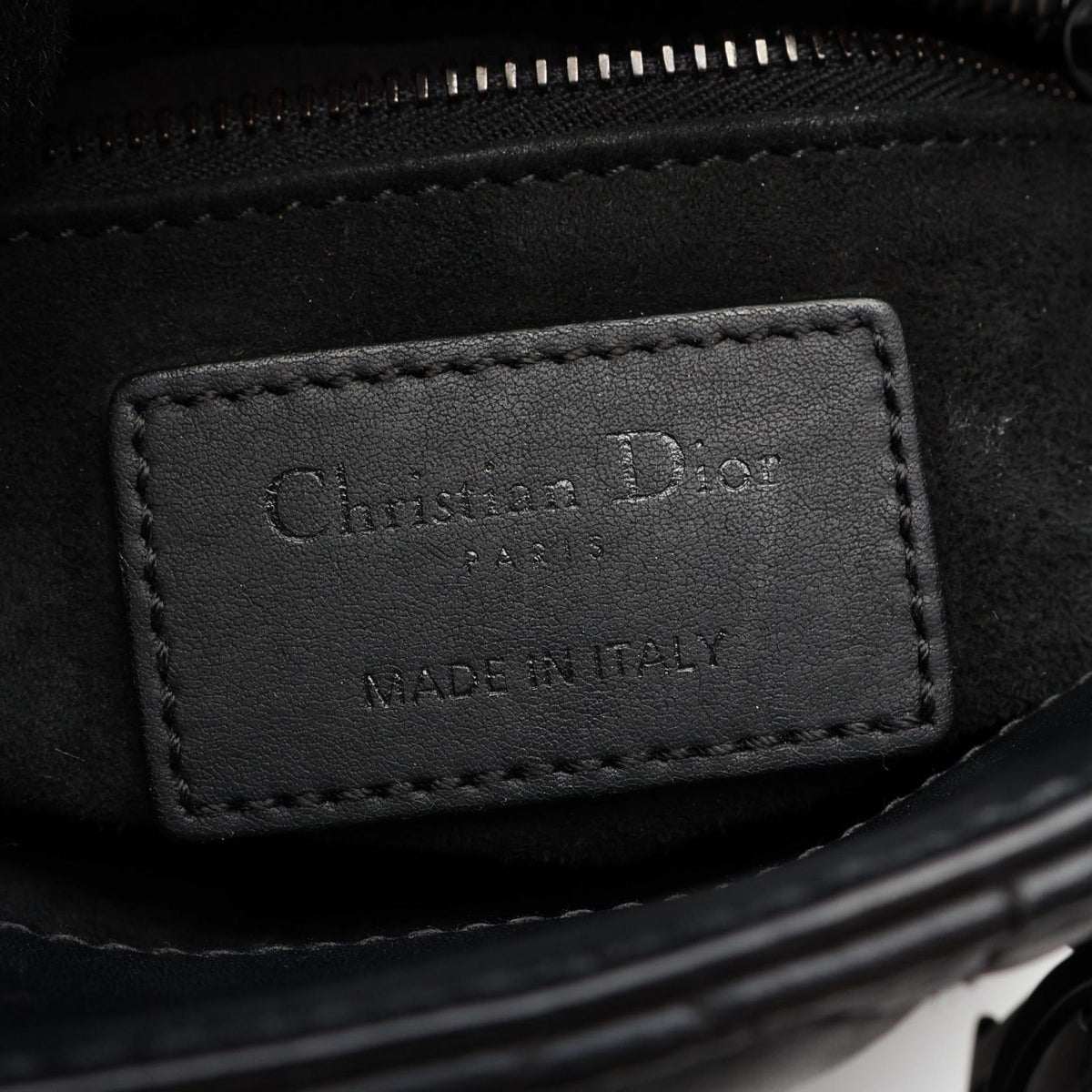 Dior Lady Christian Dior Mini Cannage 2WAY Handbag Black leather 2101220158590