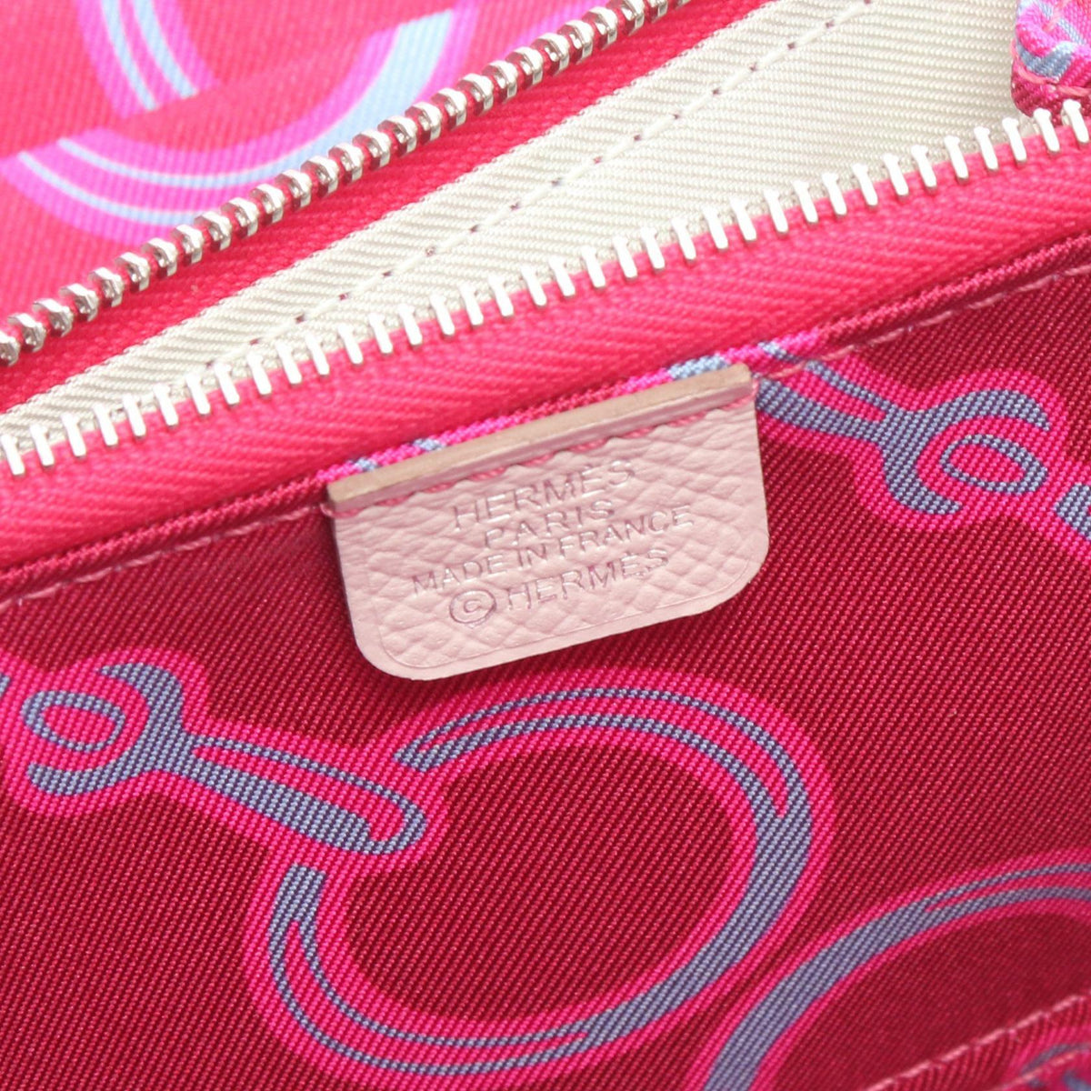 HERMES Azap compact silk in Round walletGris pale Gris pale White Epsom leather Epsom 2104102445146