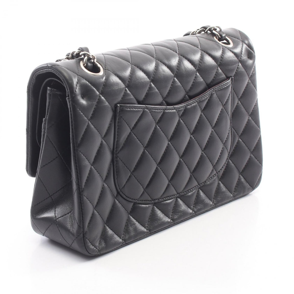 CHANEL Black Matelasse W flap Lambskin (sheep leather) 2101219647548