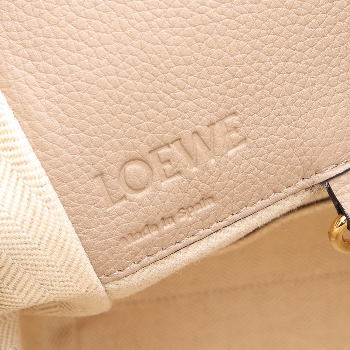 LOEWE HAMMOCK SMALL (2-Way Hammock) Handbag Beige/Brown leather 2120100039002