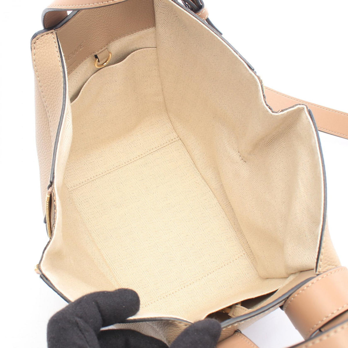 LOEWE Hammock Bag Compact 2-Way Handbag Beige leather 2120900140519